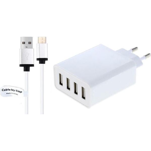 4,8A oplader en laadkabel. 1 m Oplaadsnoer met adapter stekker Past ook op Alcatel. Sesame 201D, Shine Lite, U5, OT-998, Pixi 2, Pixi 3, Pixi 4 Plus Power, Pixi First