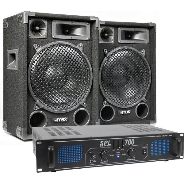 SkyTec MAX12 met SPL700 versterker - 700W complete installatie