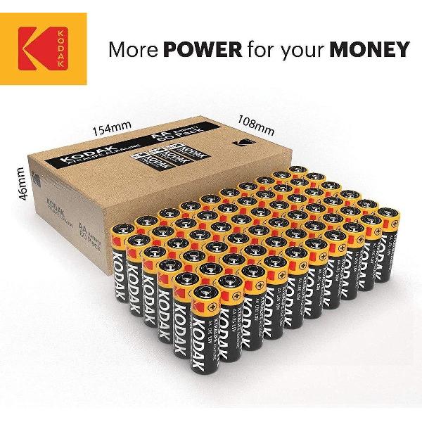 Kodak XTRALIFE alkaline AA/LR6 60 pack