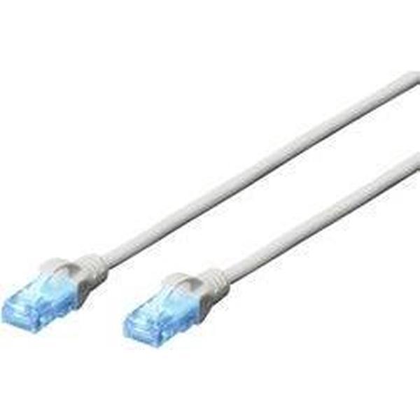 Digitus RJ45 DK-1512-200 Netwerkkabel, patchkabel CAT 5e U/UTP 20.00 m Grijs Verdraaide paren