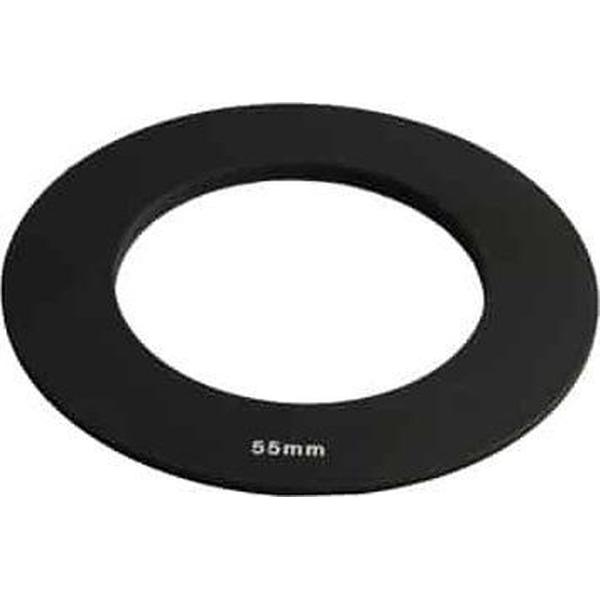 Stappenring met vierkante filter van 55 mm (zwart)