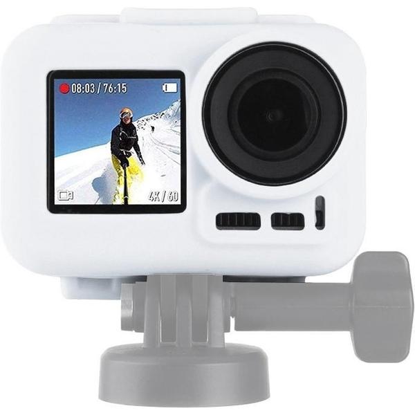 PULUZ siliconen beschermhoes voor DJI Osmo Action met frame (wit)