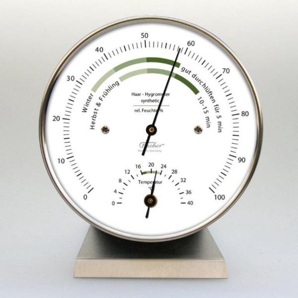 Hygrometer Edelstahl Tisch