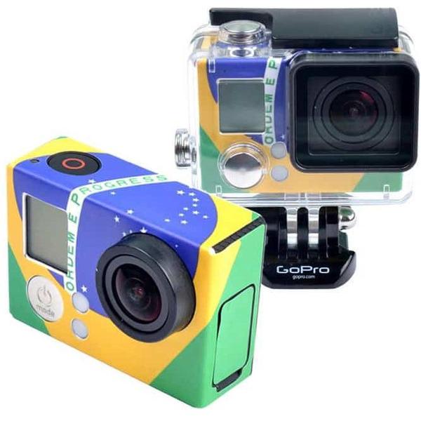 Retro BraziliÃ« vlag patroon zaak Sticker voor GoPro HERO3 + / 3