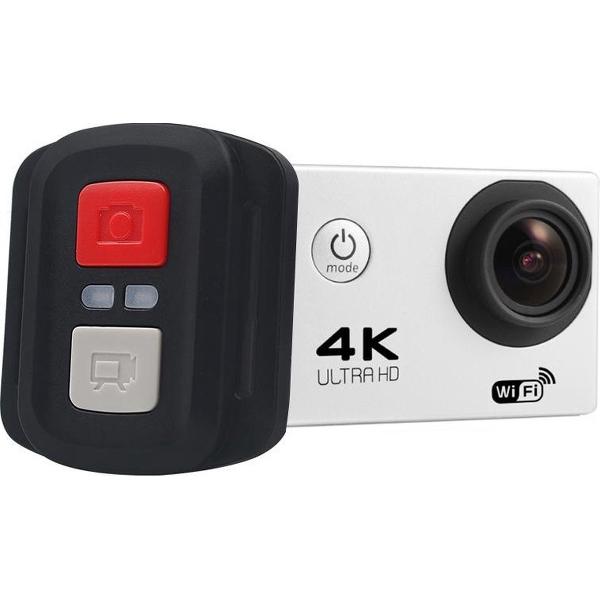 HAMTOD H9A Pro HD 4K WiFi-sportcamera met afstandsbediening en waterdichte behuizing, Generalplus 4247, 2,0 inch LCD-scherm, 170 graden groothoeklens (wit)