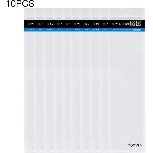 10 STUKS PULUZ 34,5 cm x 9 cm Hanggat Helder Voor Witte parel Sieraden Ritssluiting Verpakkingstas (maat: S, Verlengd type)