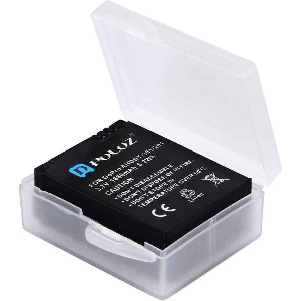 PULUZ Hard Plastic Transparante Batterij Opbergdoos voor GoPro HERO5 AHDBT-501/3 + / 3 Batterij AHDBT-301/201