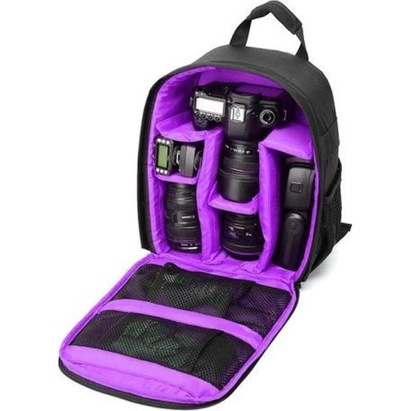 INDEPMAN DL-B012 draagbare buitensporten rugzak cameratas voor GoPro, SJCAM, Nikon, Canon, Xiaomi Xiaoyi YI, grootte: 27,5 * 12,5 * 34 cm (paars)