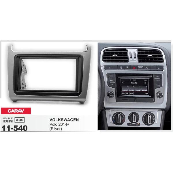 2-DIN VOLKSWAGEN Polo 2014+ (Silver) afdeklijst / installatiekit Audiovolt 11-540