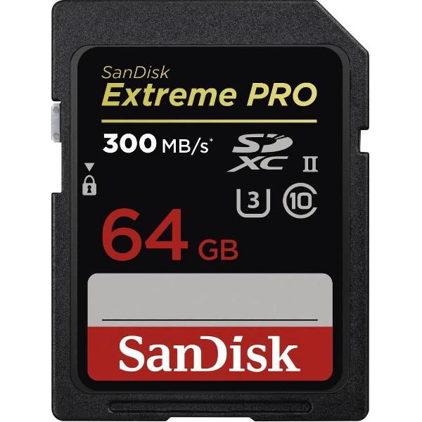 SanDisk SDXC Extreme Pro 64GB 300MB/s C10 UHS-II U3