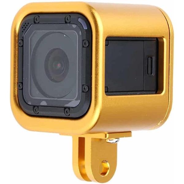 Behuizing Shell CNC Aluminium Beschermende Kooi met Verzekering Achterkant voor GoPro HERO5 Sessie / HERO4 Sessie / HELD Sessie (Goud)