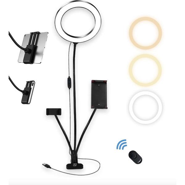 SEFID® Ringlamp - Tiktok LED ringlight - Ring lamp - Studiolamp / Daglichtlamp studio & make up light 360-cobra