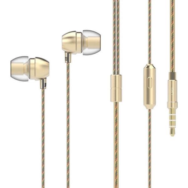 in-ear oortjes - 1.2 meter met microfoon en controller - 3.5mm - UiiSii HM7 - Goud