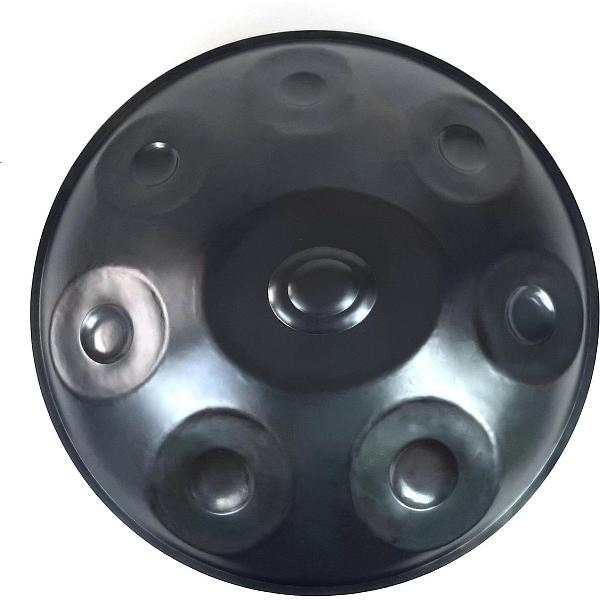 LIDAH® Handpan - D-mineur (9) / Kurd Nitrated Steel Hang Drum - 53cm - Inclusief Draagtas en Handpan Olie