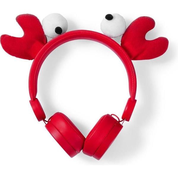 Nedis HPWD4000RD Bedrade Koptelefoon 1,2 M Ronde Kabel On-ear Afneembare Magnetische Oren Chrissy Crab Rood