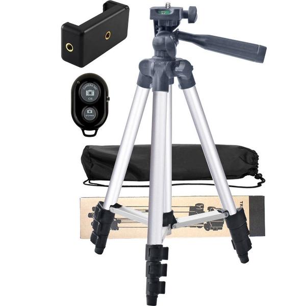 Groot statief voor camera, action cam of mobiele telefoon met afstandsbediening - Tripod Hoogte max. 1.06M
