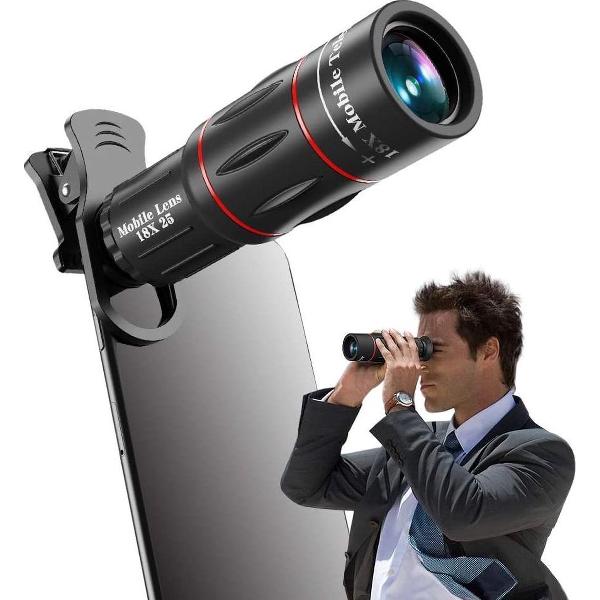 18X smartphone-telelens - plus uitschuifbare Tripod Statiefhouder