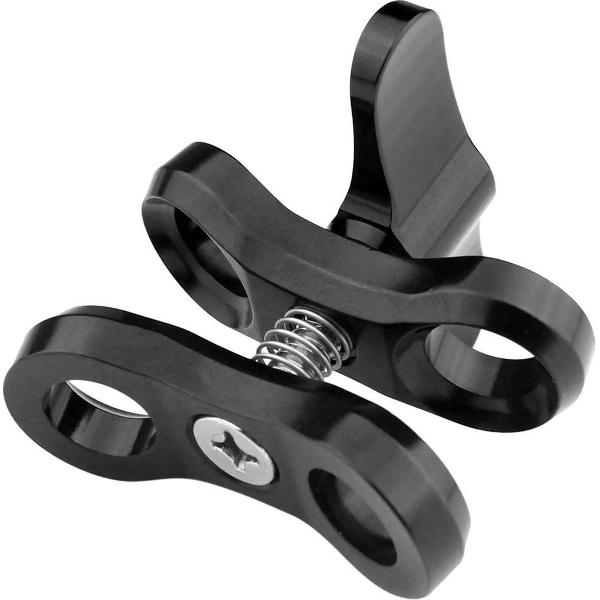 PULUZ Ball Clamp Close Hole Duikcamera Beugel CNC Aluminium Spring Zaklamp Klem voor Duiken Onderwater Fotografie Systeem (Zwart)