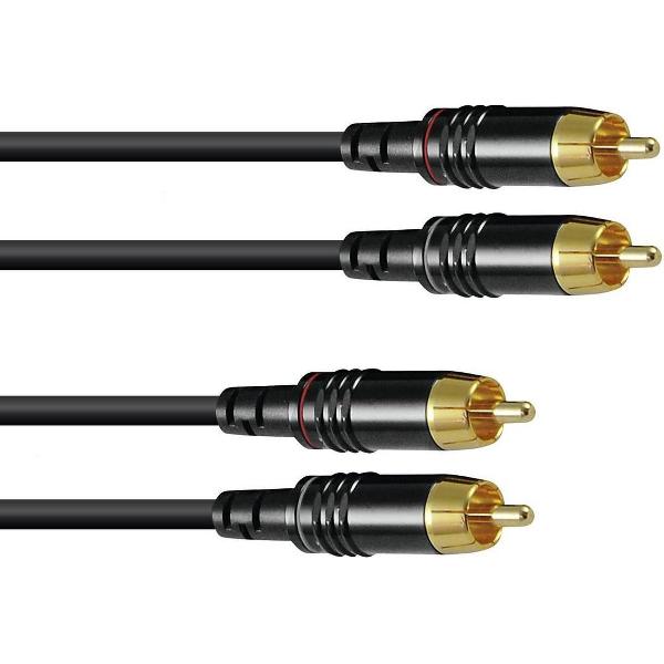 SOMMER CABLE rca audio kabel - tulp kabel - 2x tulp 1m bk Hicon- cinch audiokabel