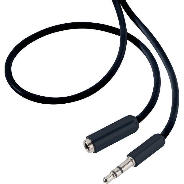 SpeaKa Professional SP-7870468 Jackplug Audio Verlengkabel [1x Jackplug male 3.5 mm - 1x Jackplug female 3.5 mm] 3.00 m Zwart SuperSoft-mantel