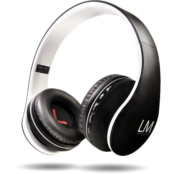 Louise&Mann L11 draadloze Over-Ear Koptelefoon Inklapbaar - Bluetooth - Met microfoon (Zwart/Grijs)