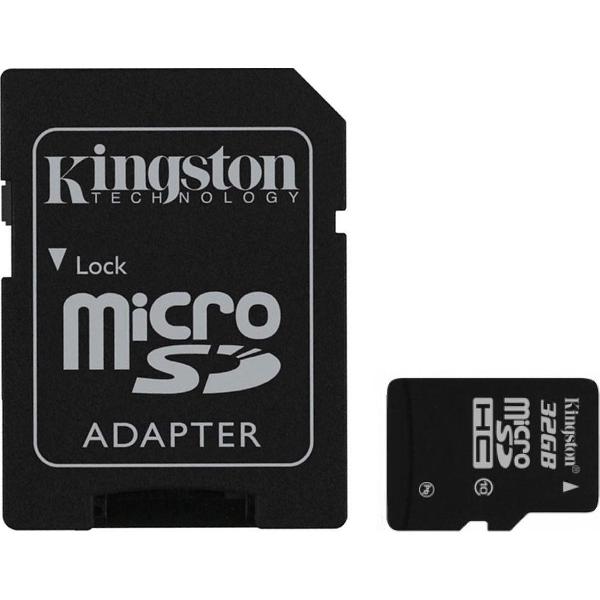 Kingston 32GB microSDHC Class 10 UHS-I + SD Adapter