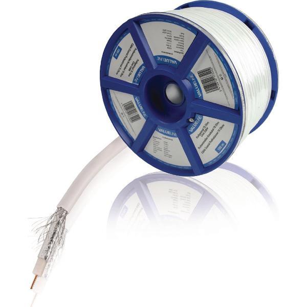 Coaxkabel op Haspel 6.8 mm 100 m Wit