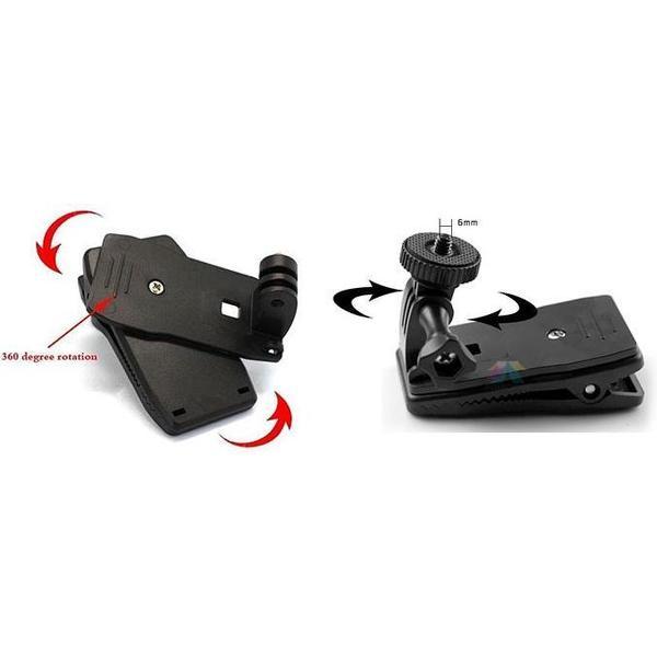 Reis Klem Quick Clip met 360 Rotation Mount voor GoPro Rollei Sony Xiaomi Action Cam