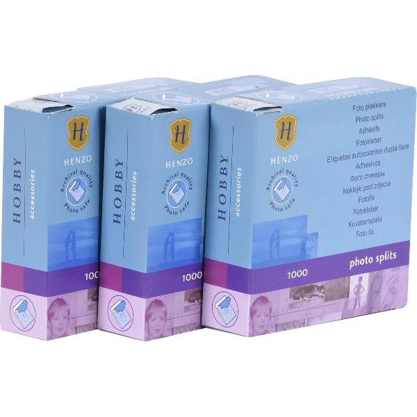 Fotoplakkers - Henzo - Plakstrips - 3x 1000 stuks - Transparant