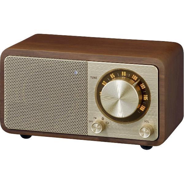 Sangean Genuine Mini - WR-7 - Mini FM-radio met Bluetooth en houten kast - Kersenhout
