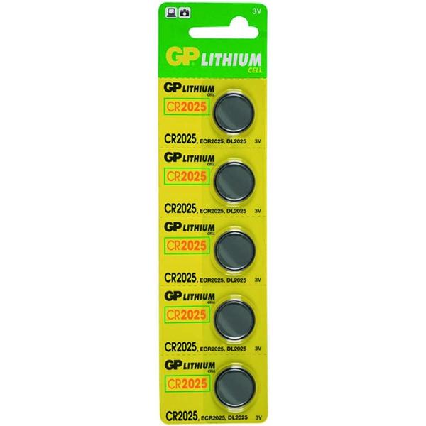 Doosje GP CR2025 3V Lithium Knoopcel 2025 20x 5 stuks
