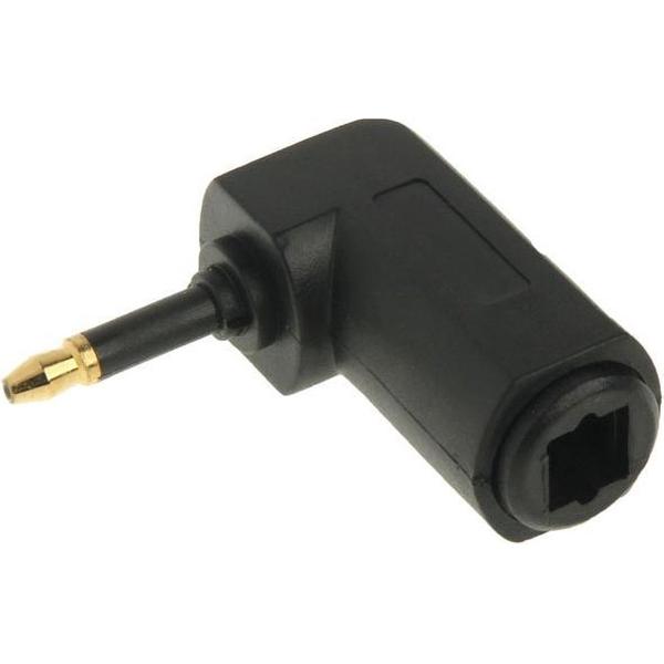 Hoogwaardige goudkleurige vierkante tot ronde optische audio-glasvezeladapter van 90 graden