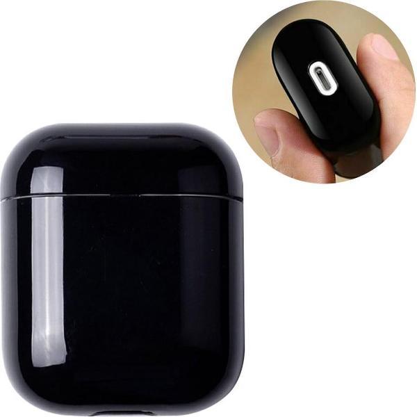 KELERINO. Plastic Hard Case Cover Hoesje voor Apple Airpods 1 & 2 - Zwart