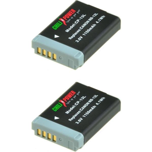 ChiliPower Canon NB-13L camera batterij - 2 stuks verpakking