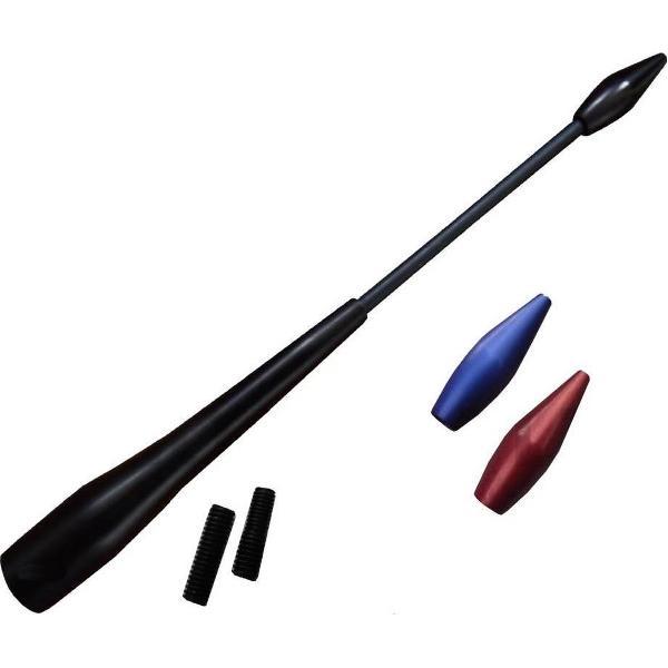 BLACK ALLOY BEE STING CAR AERIAL 3 DIFFERENT TIPS 56MM UNIVERSAL FITTING