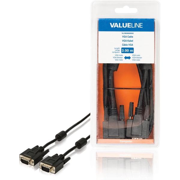 Valueline VLCB59000B30 video kabel adapter 3 m VGA (D-Sub) Zwart