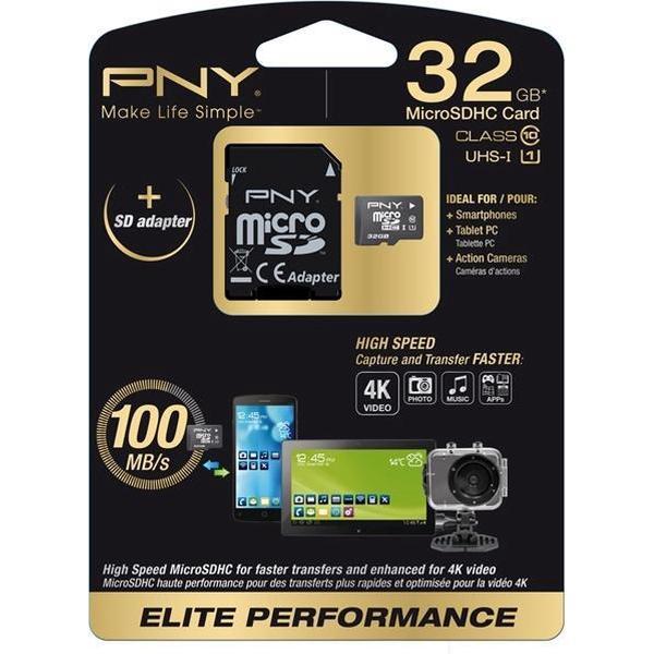 PNY flashgeheugens 32GB MicroSD