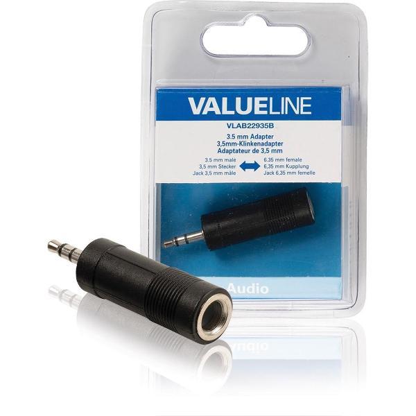 Stereo Audio Adapter 3.5 mm Male - 6.35 mm Female Black