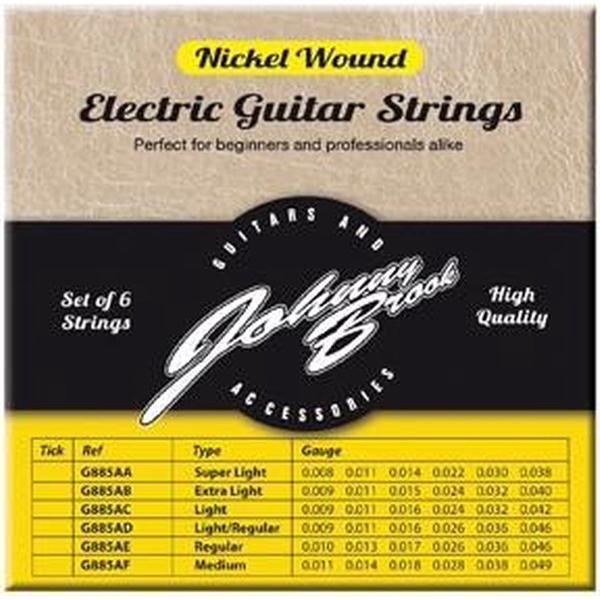 Set van 6 Nickel Wound Elektrische Gitaar Snaren - Gauge Regular