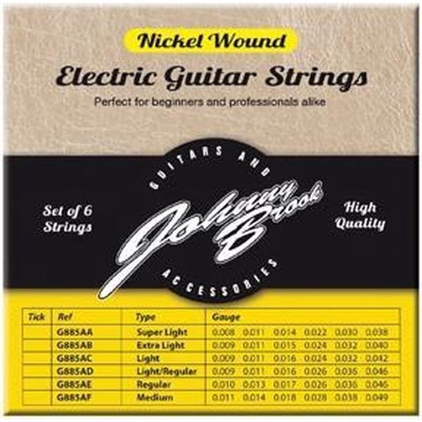 Set van 6 Nickel Wound Elektrische Gitaar Snaren - Gauge Regular