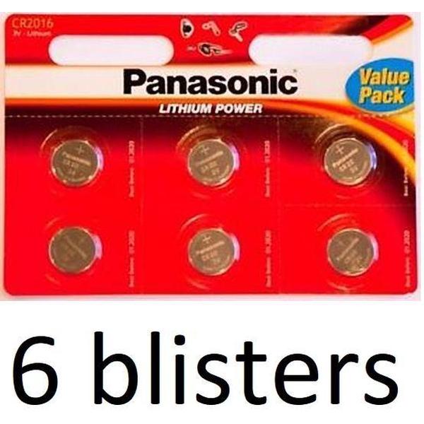 6x Panasonic CR-2016 - 6 stuks