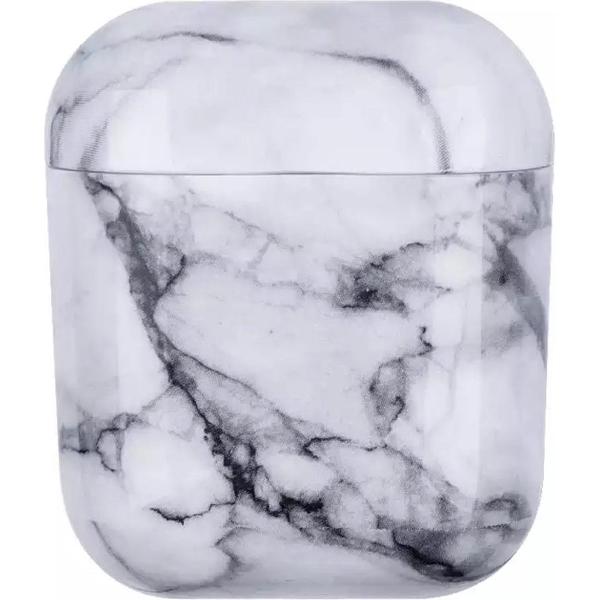 AirPods Marmer Case Cover - Beschermhoes - Marble wit - Geschikt voor Apple AirPods 1/2