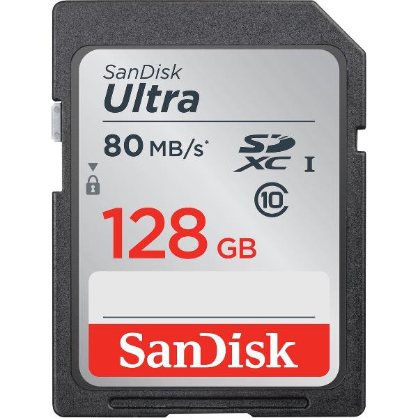 SanDisk Ultra SDXC Kaart 128GB - 80MB/s CL10