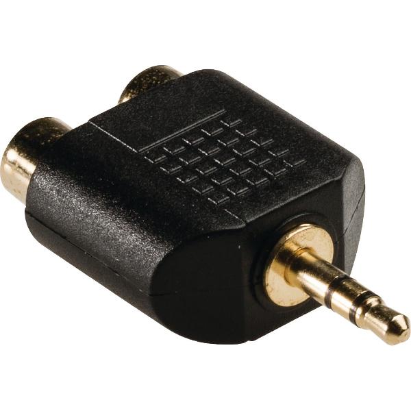 3.5 mm audio adapter 3.5 mm male - 2x RCA female 1 pc grey