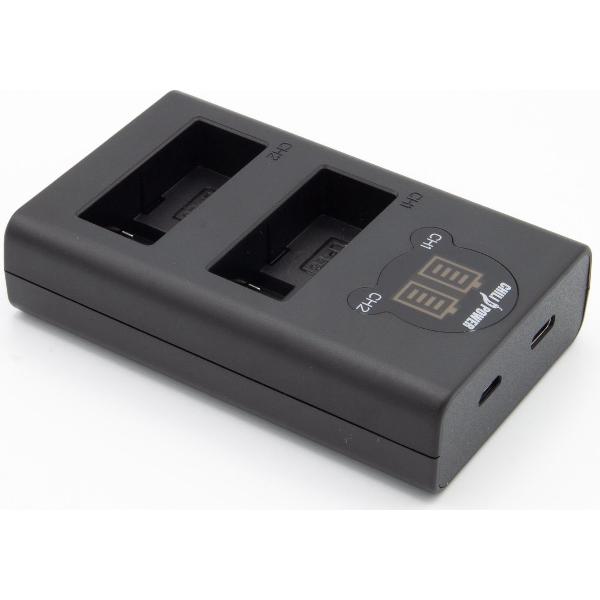 ChiliPower Canon LP-E8 dubbellader voor 2 camera accu's (tegelijk)