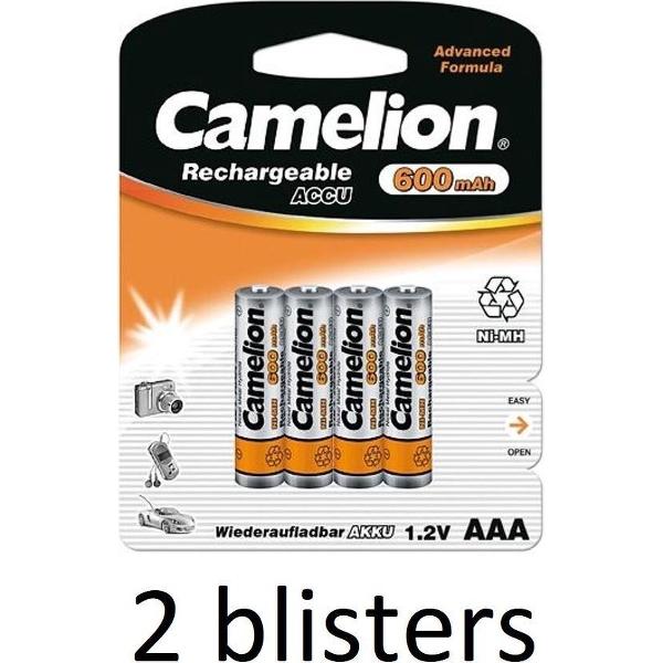 2x Camelion AAA 600mah blister 4 oplaadbaar