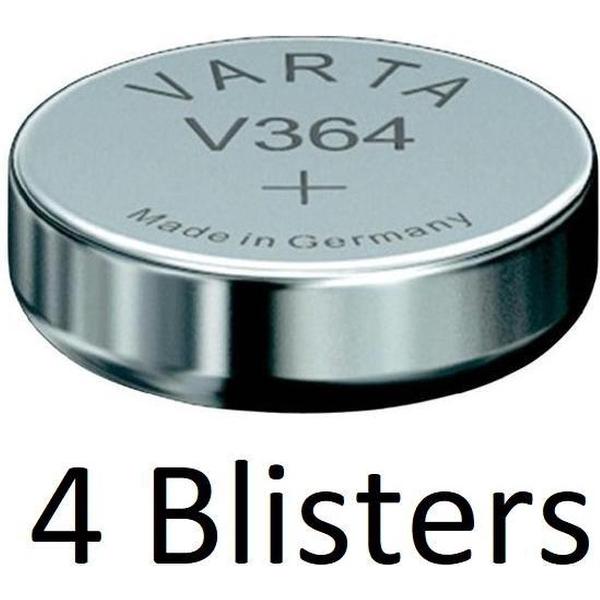 4 Stuks (4 Blisters a 1 st) Varta Knoopcel Batterij SR621 SW/SR60 SW/V364 1BL Single-use Zilver-oxide