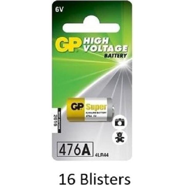 16 stuks (16 blisters a 1 stuks) GP Fotobatterij 476A/PX28A - 6V