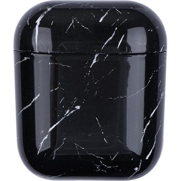 Marmeren Airpods case cover - Beschermhoesje - Zwart - Voor versie 1 & 2