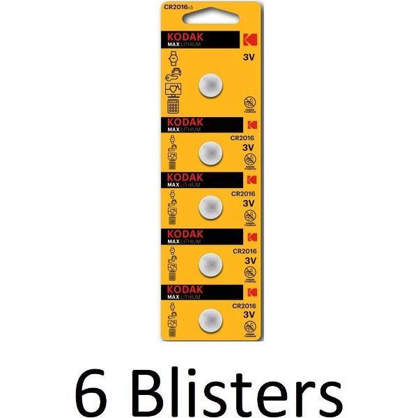 30 Stuks (6 Blisters a 5 st) Kodak Max lithium CR2016 blister 5